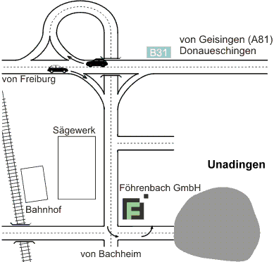 Plan d'accès Föhrenbach GmbH Unadingen